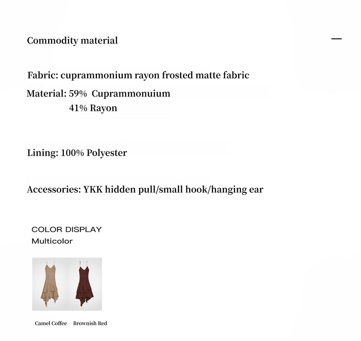 "Heart-beating Invitation" Lazy copper-ammonia rayon V-neck irregular adjustable mid-length suspender dress-3