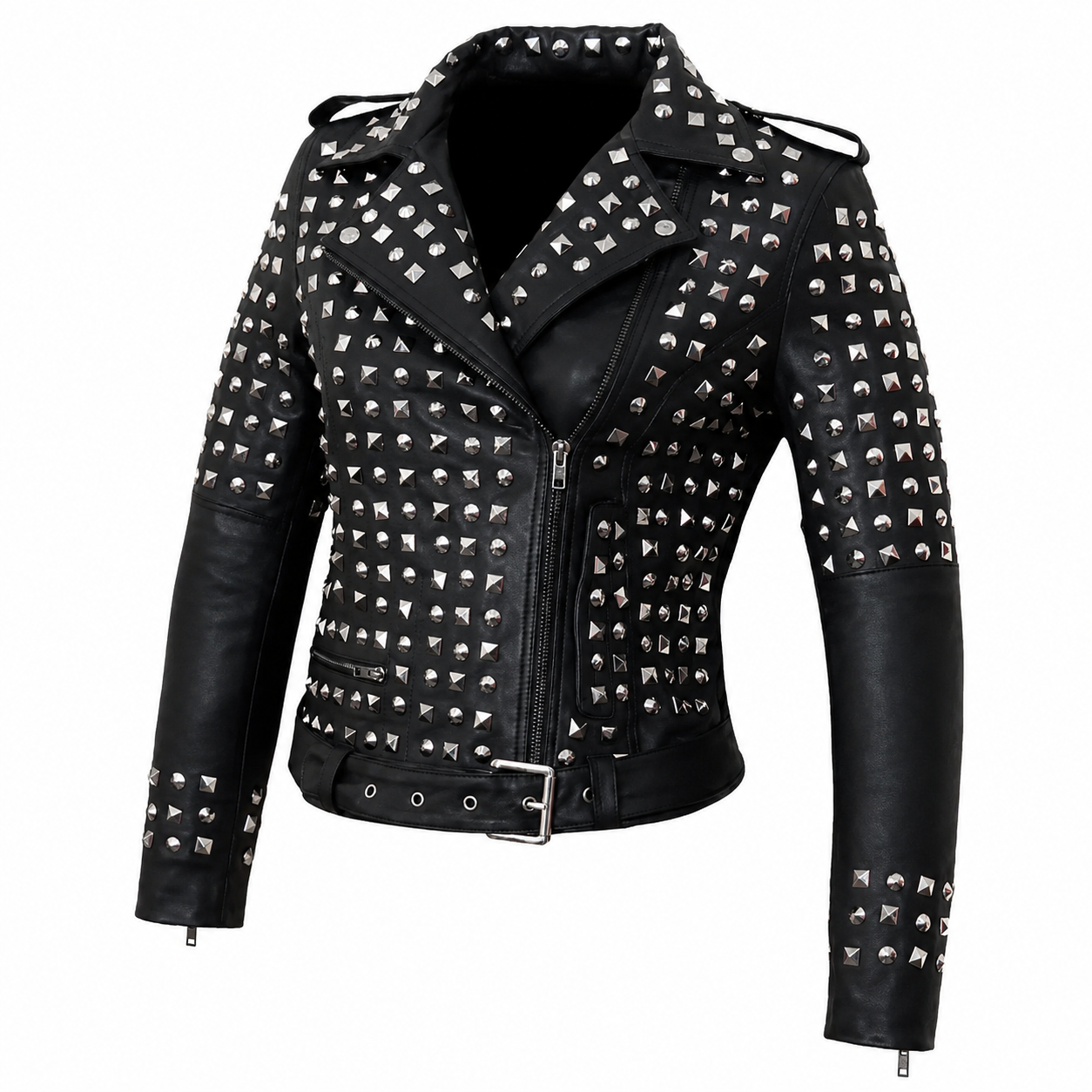 Women’s Studded Leather Jacket-2