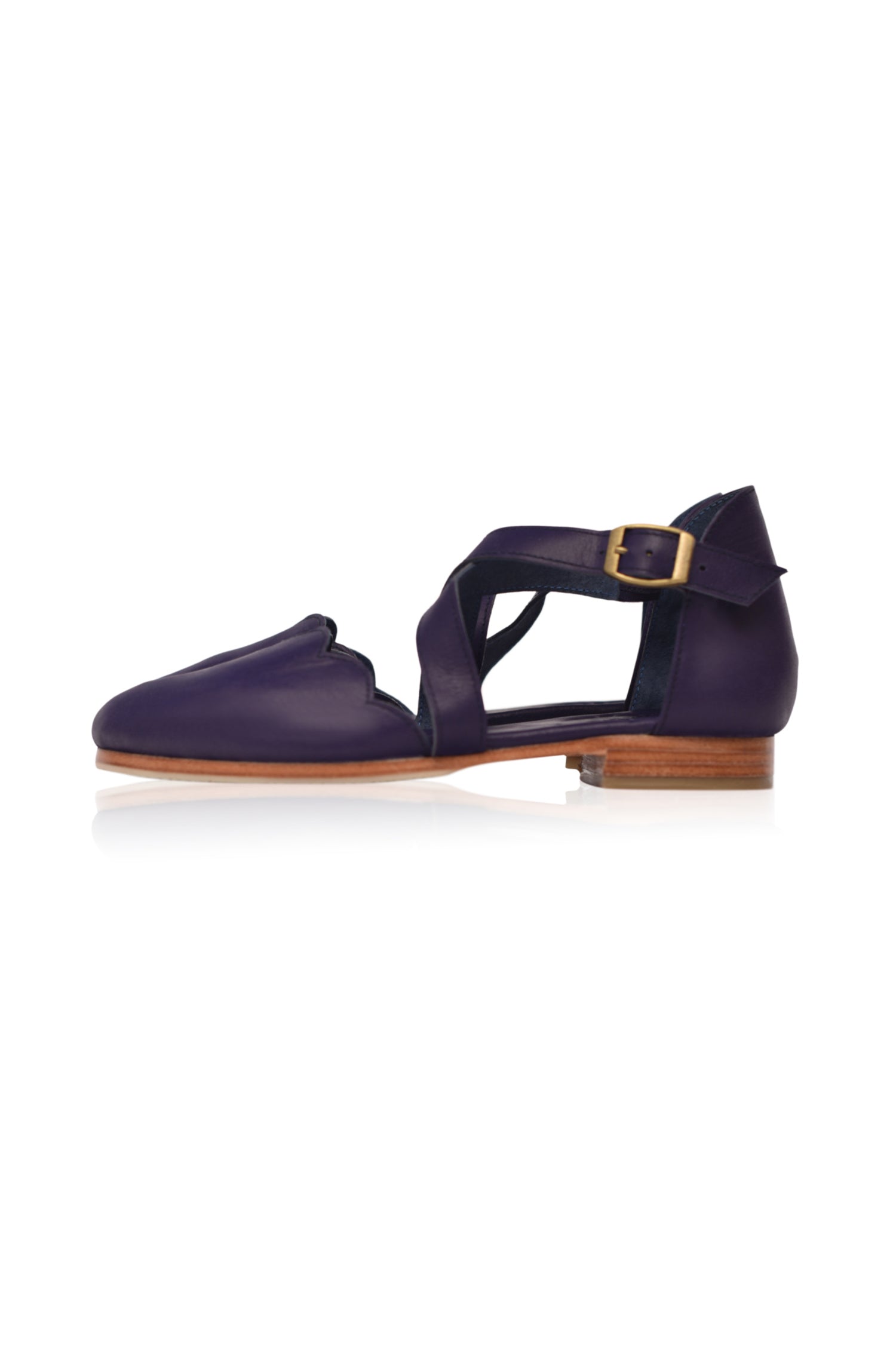 Mangrove Cross-Strap Leather Ballet Flats-4