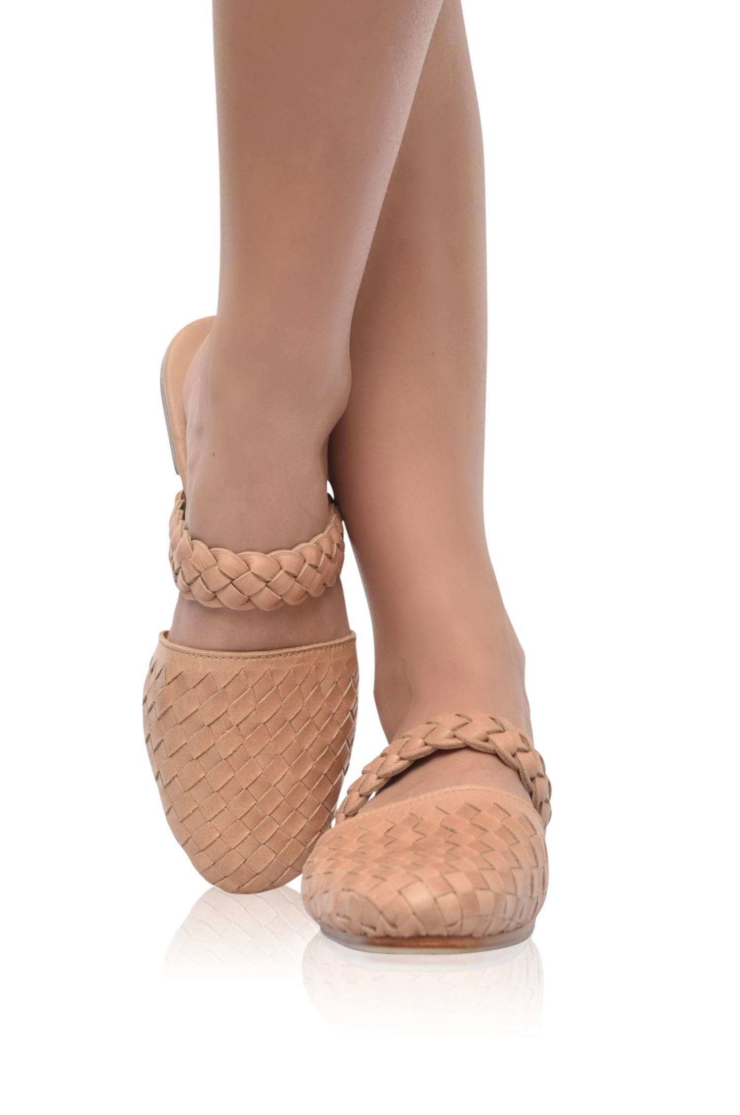 Sea Escape Woven Leather Slide Sandals-7