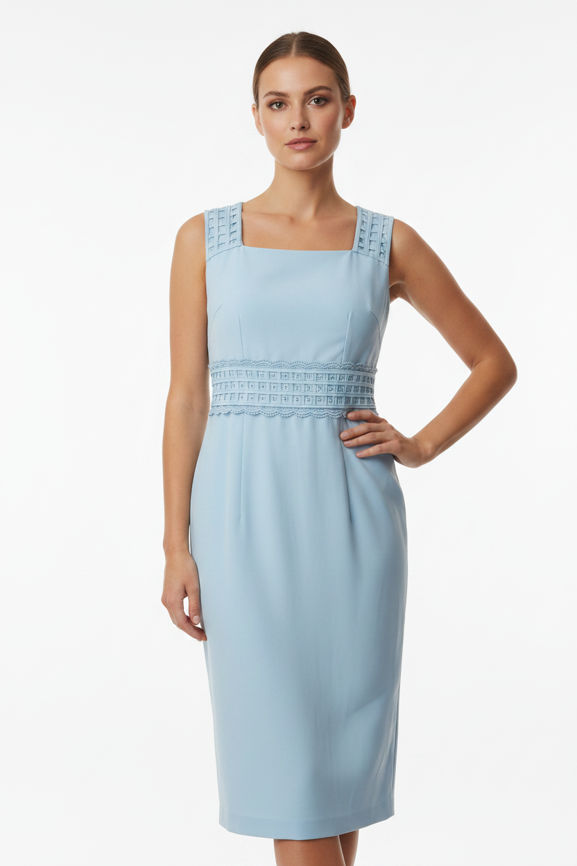 Delicate weave embelished mother of the bride dress suit - powder blue-2