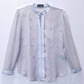 Silver Grey Georgette Top with Celestial Embroidery-0