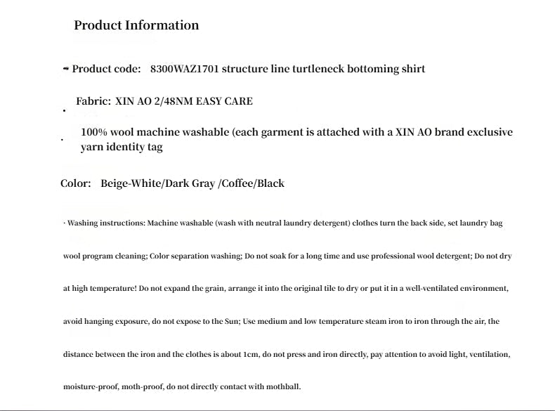 "Moonlight Essence" Machine Washable 48S Wool Pile Collar Bottoming Shirt Slim Fit Inner Knitted Sweater for Women-3