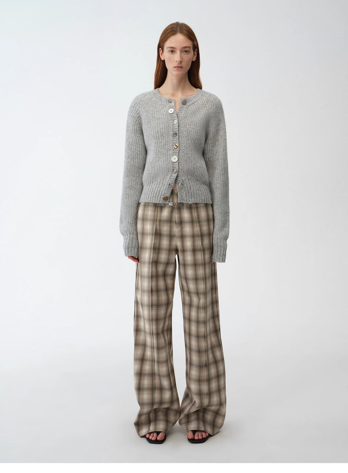 "Hokkaido Weaving Love" wool blend crew neck cardigan top-4