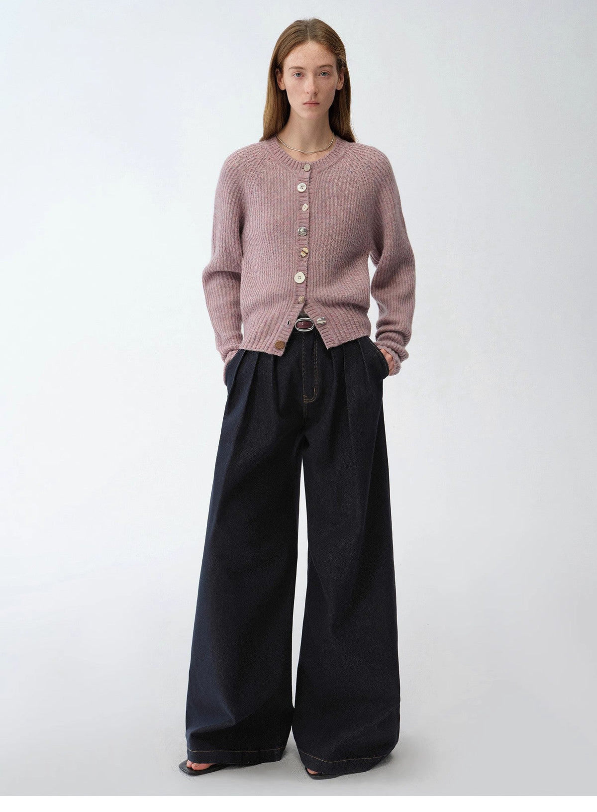 "Street Style" Vintage Handmade Lycra Stretch Jeans Wide Leg Loose Trousers Women Spring-0