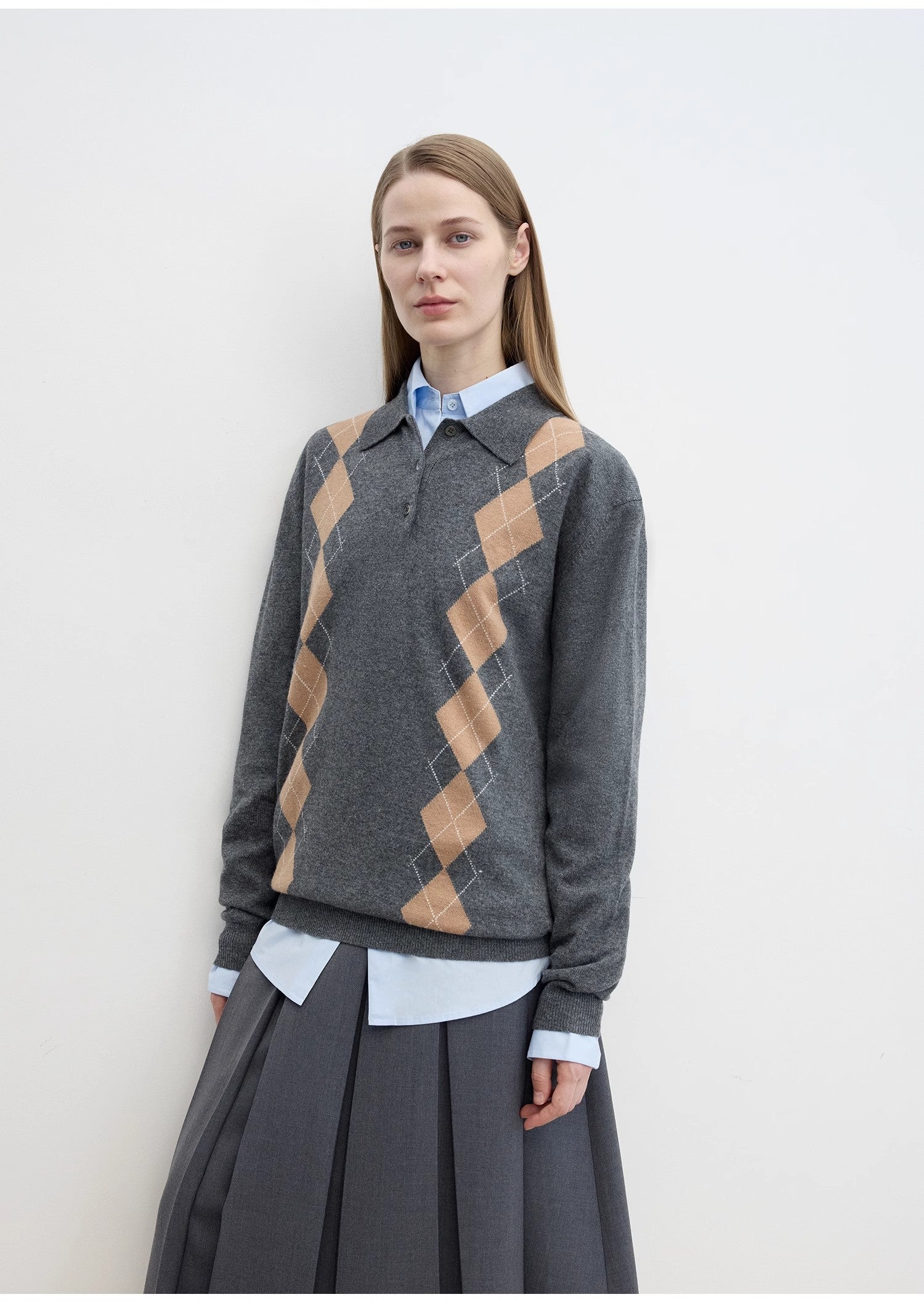 "Graduate" Machine Washable Wool Polo Neck Sweater Preppy Vintage Top-4