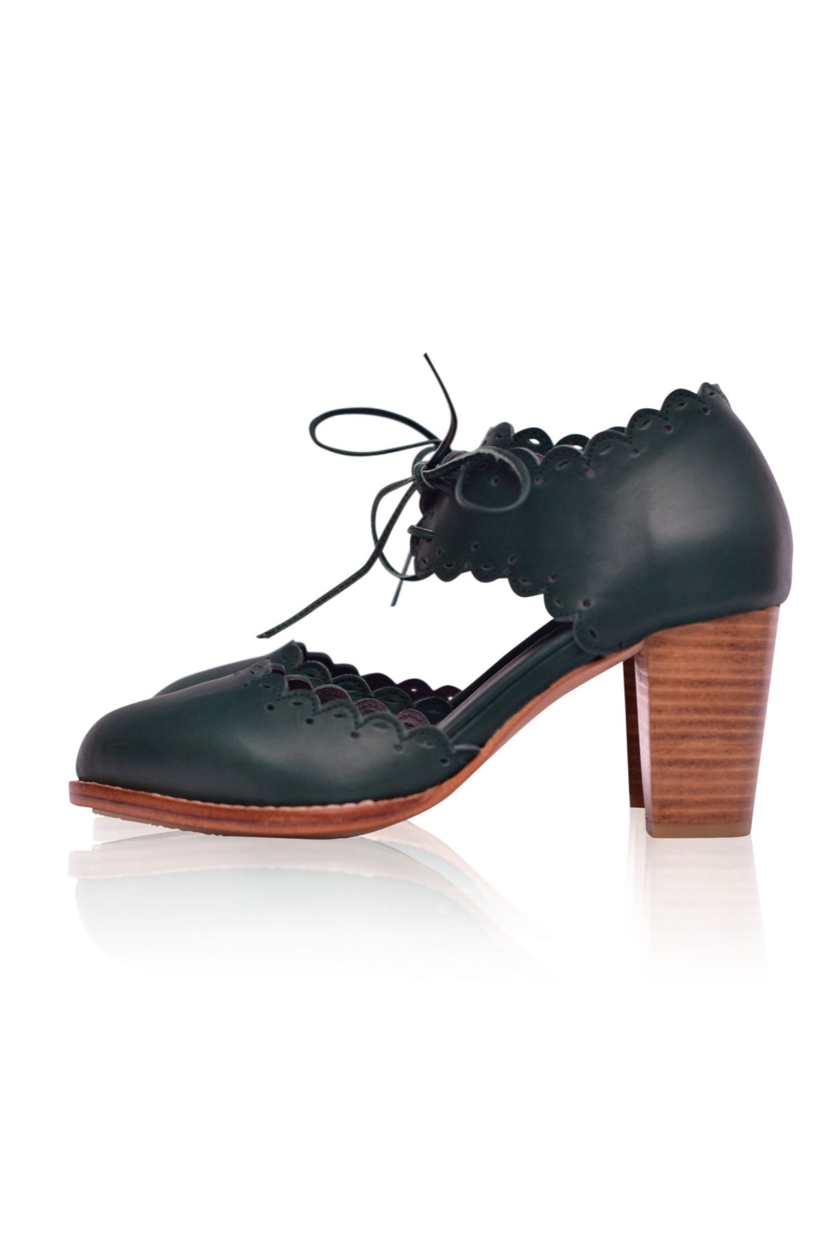 Dance Queen Scalloped Leather Heels-1