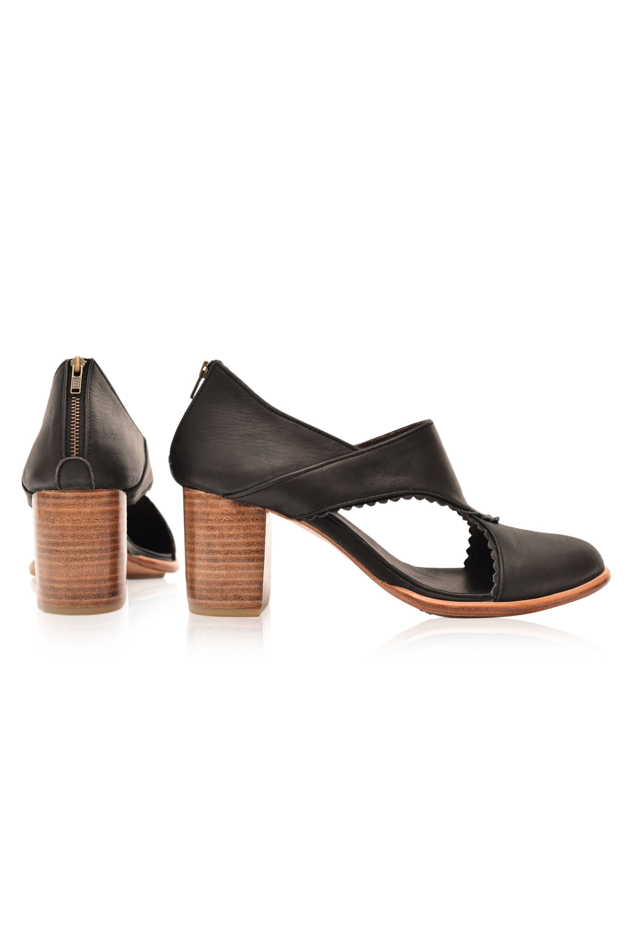 Rain Kiss Leather Heel Booties-4