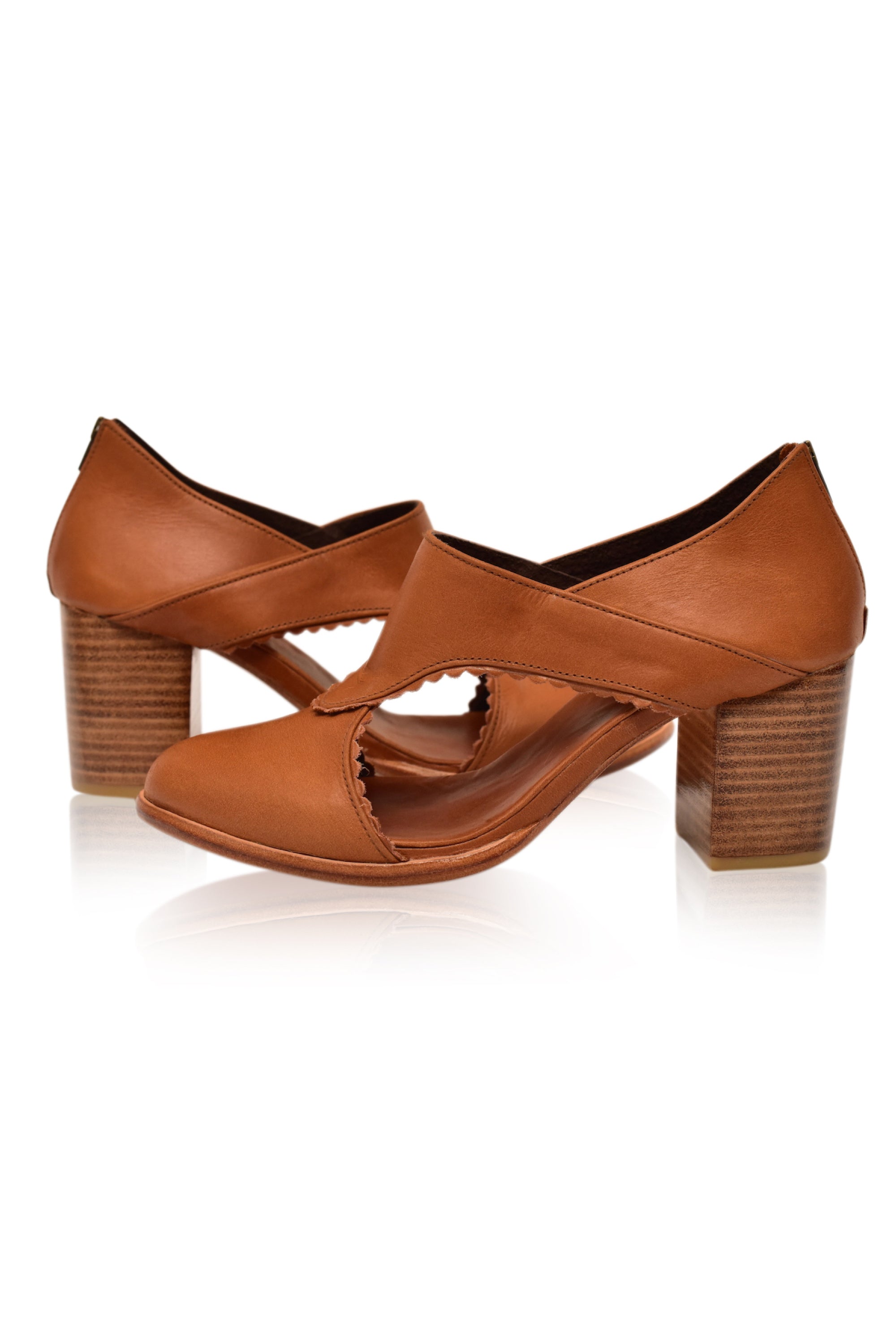 Rain Kiss Leather Heel Booties-2
