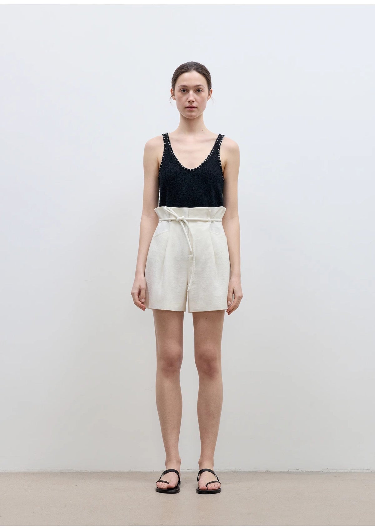 "Jungle Fantasy" Flower Bud Drawstring High Waist Shorts Women-4