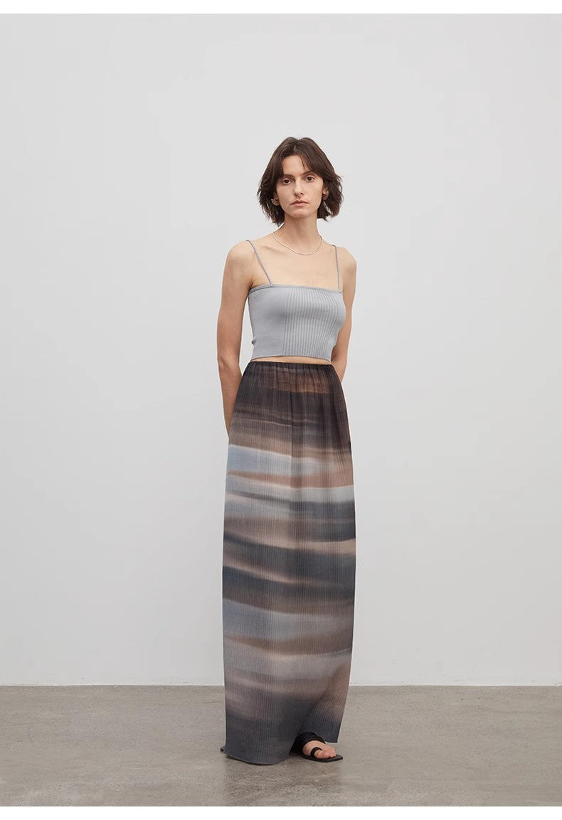 "Above the Flying Clouds" Heavy High-density Silk Luxury High-end Skirt for Women-4