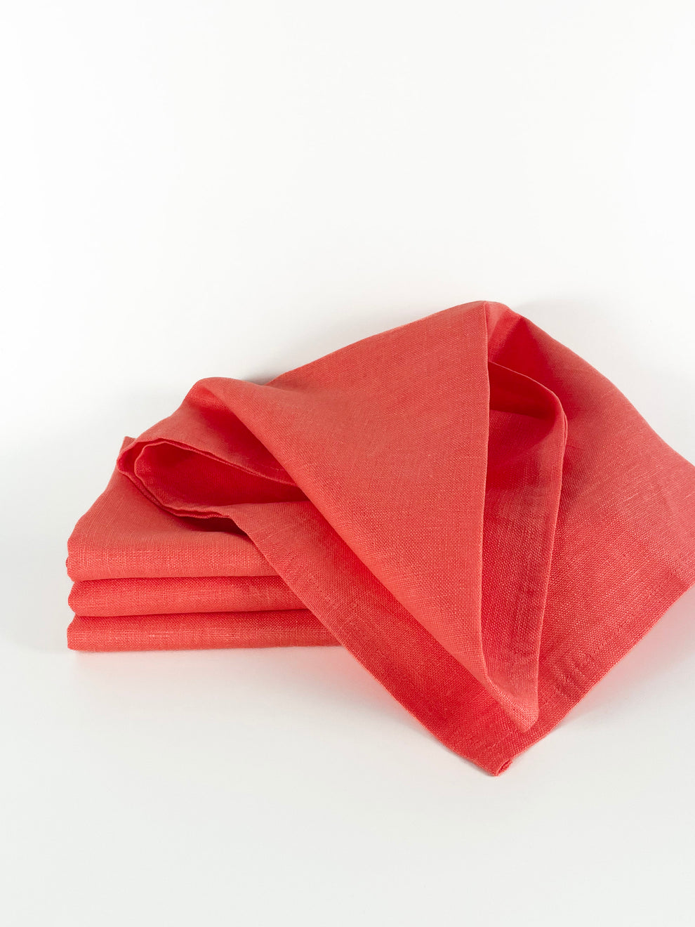 Coral Pink Linen Napkin Set-1