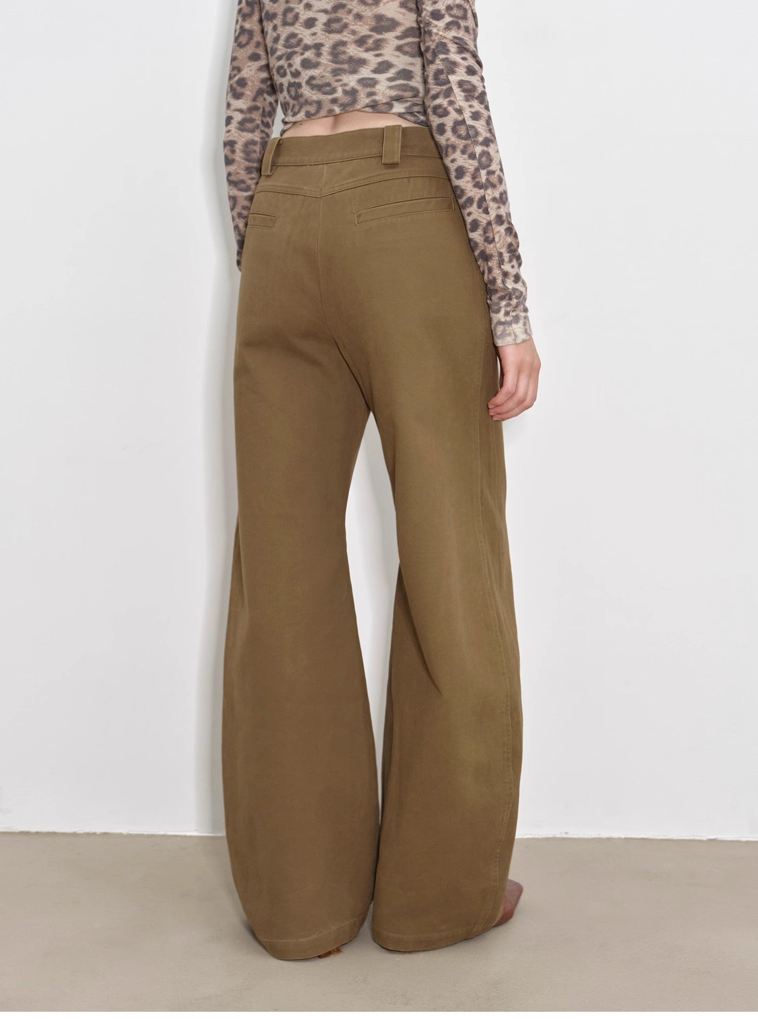 "Street Step" Retro distressed casual style straight slant pocket casual scimitar bloomers-4
