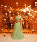 Gota Patti Embroidered Ethnic Dress with Georgette Flair and Net Dupatta-0