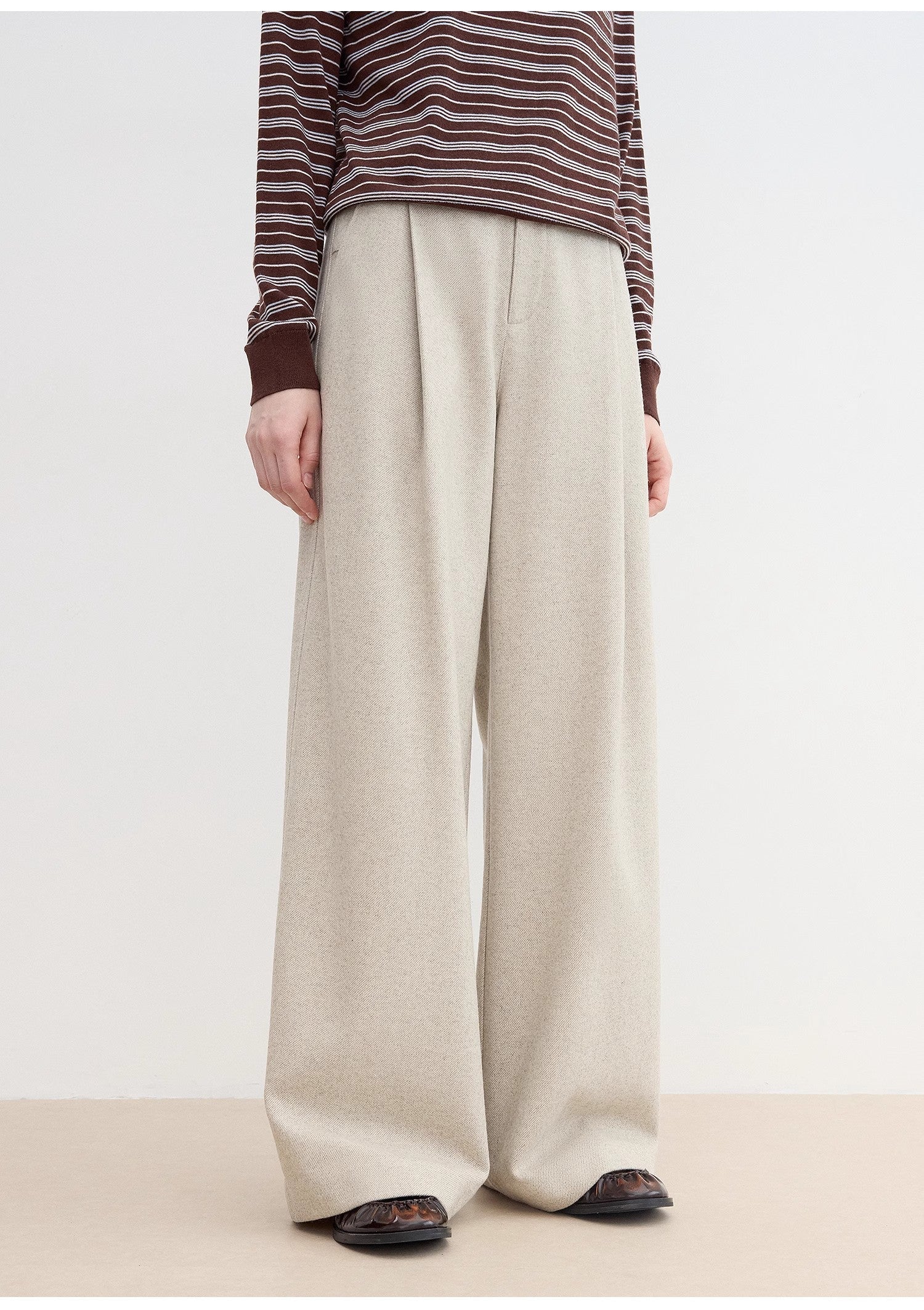 "Leisure Moments" classic low-waisted loose casual straight pants exquisite fashion sense casual pants for women-4