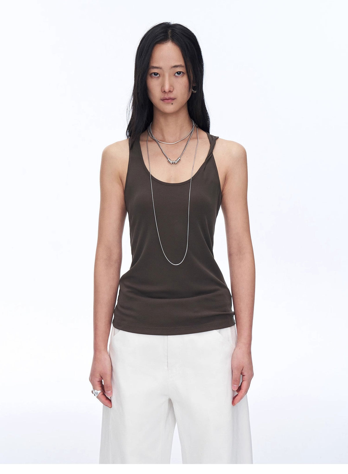 "Early Summer Jet Lag" Casual Tight-fitting Multi-collar Camisole for Women-4