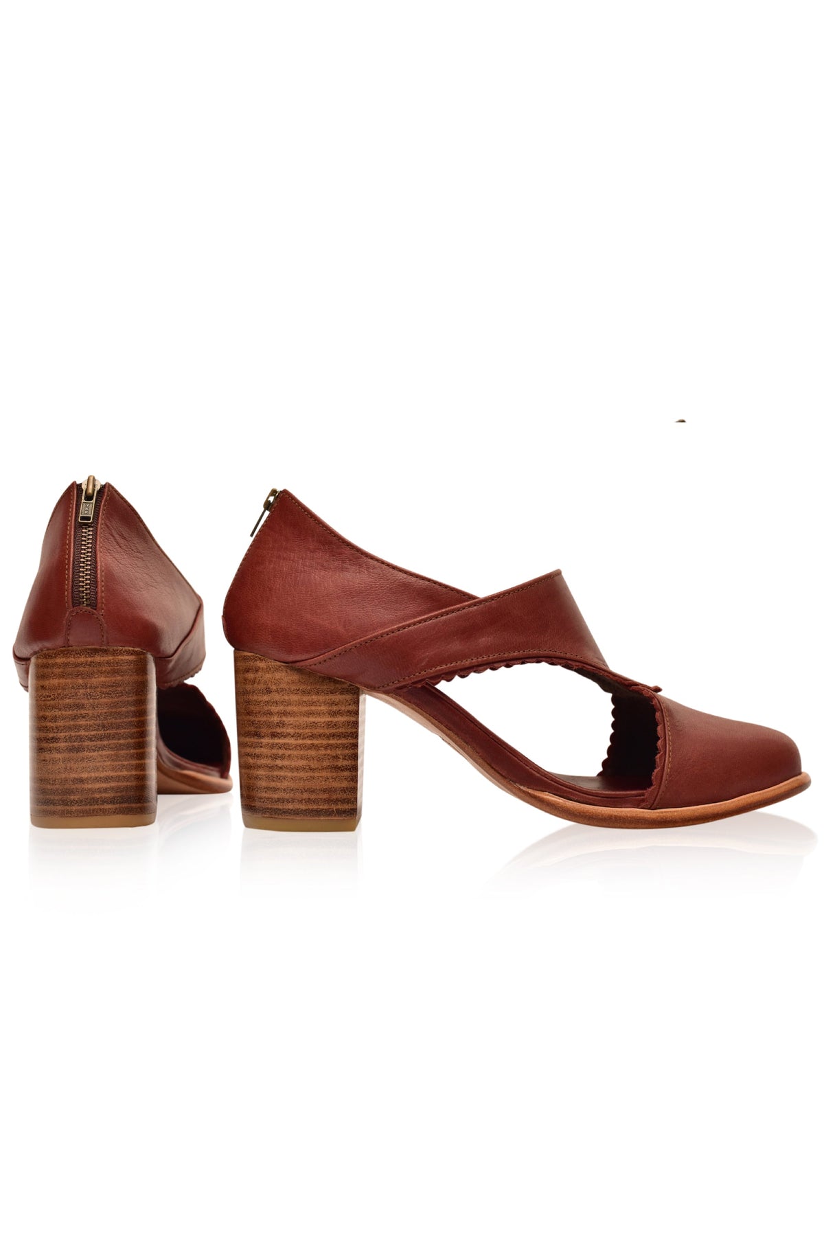 Rain Kiss Leather Heel Booties-3