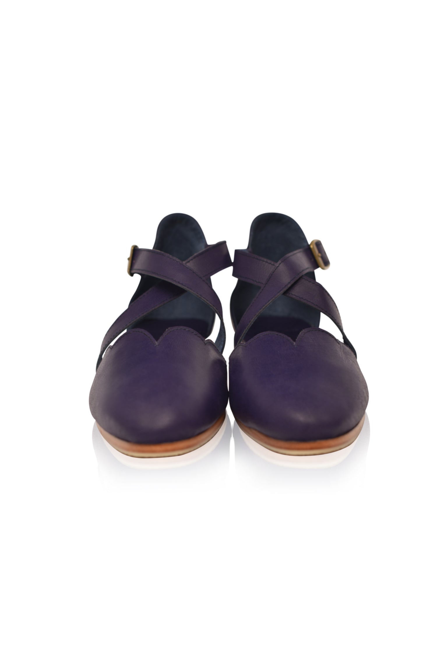 Mangrove Cross-Strap Leather Ballet Flats-3