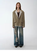 "London Diary"old money style contrasting lapel wool blazer-1
