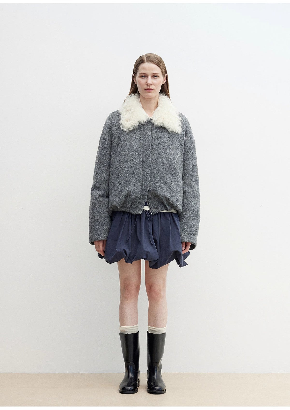 "Johnny" short parka in Tuscan fur collar with removable lining-0