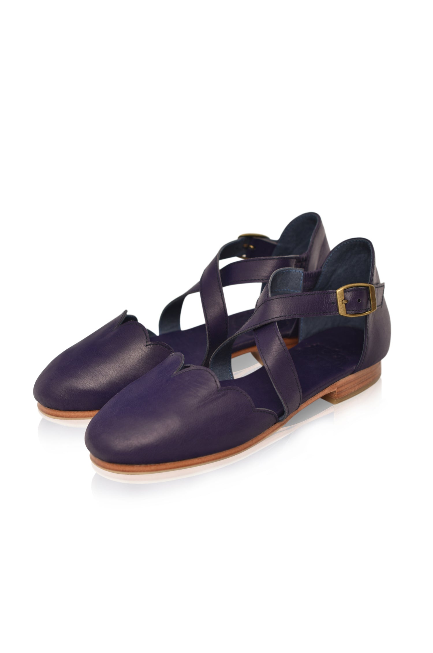 Mangrove Cross-Strap Leather Ballet Flats-1
