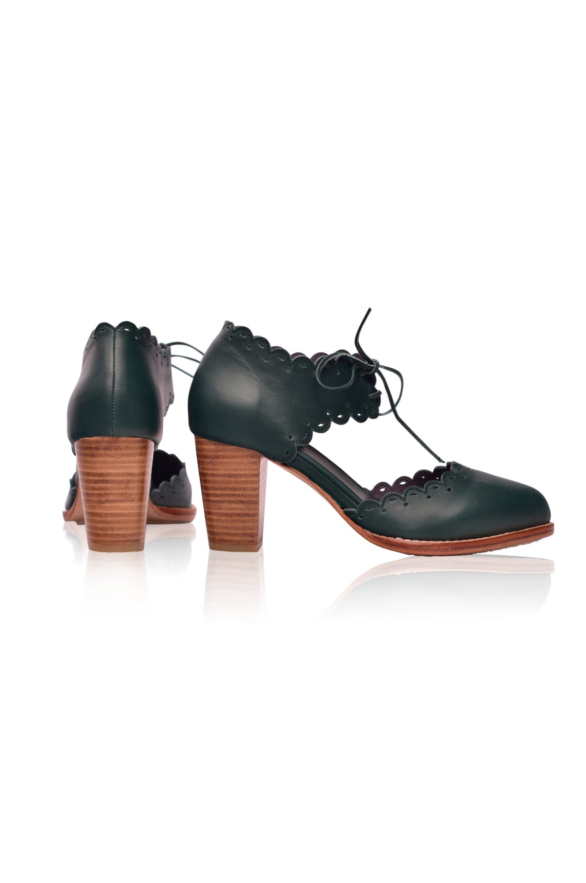 Dance Queen Scalloped Leather Heels-2
