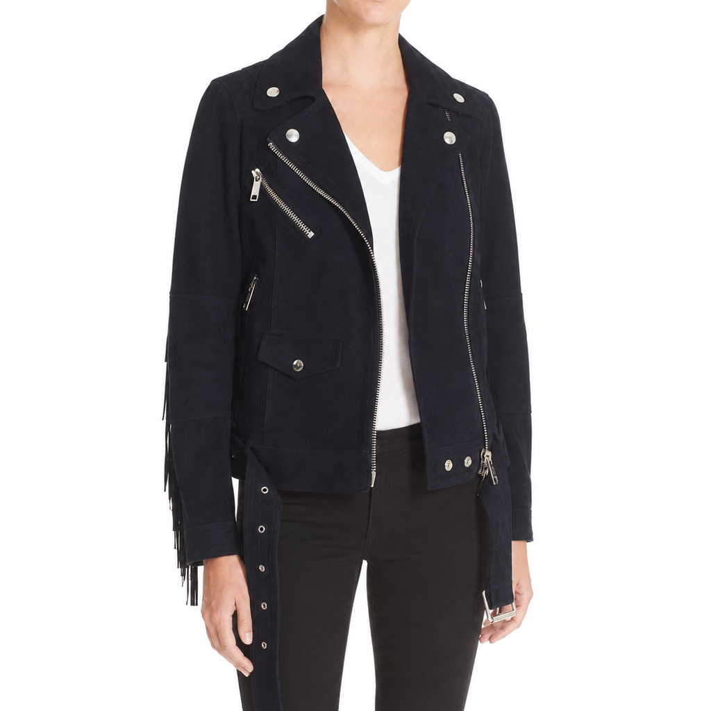Women’s Nubuck Leather Biker Jacket-2