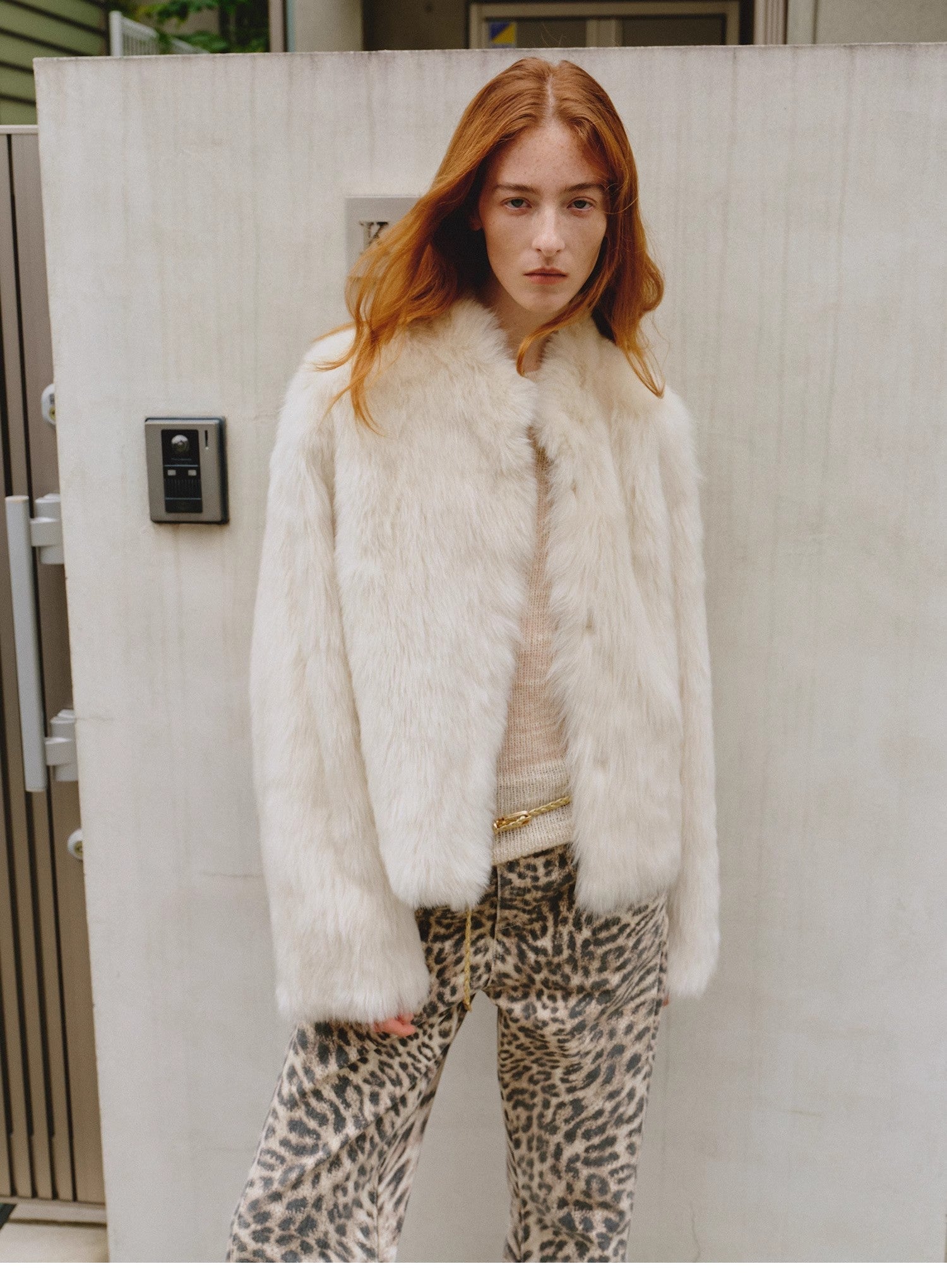 "Healing Eros" casual stand-up collar short Tuscany sheepskin fur coat winter-1