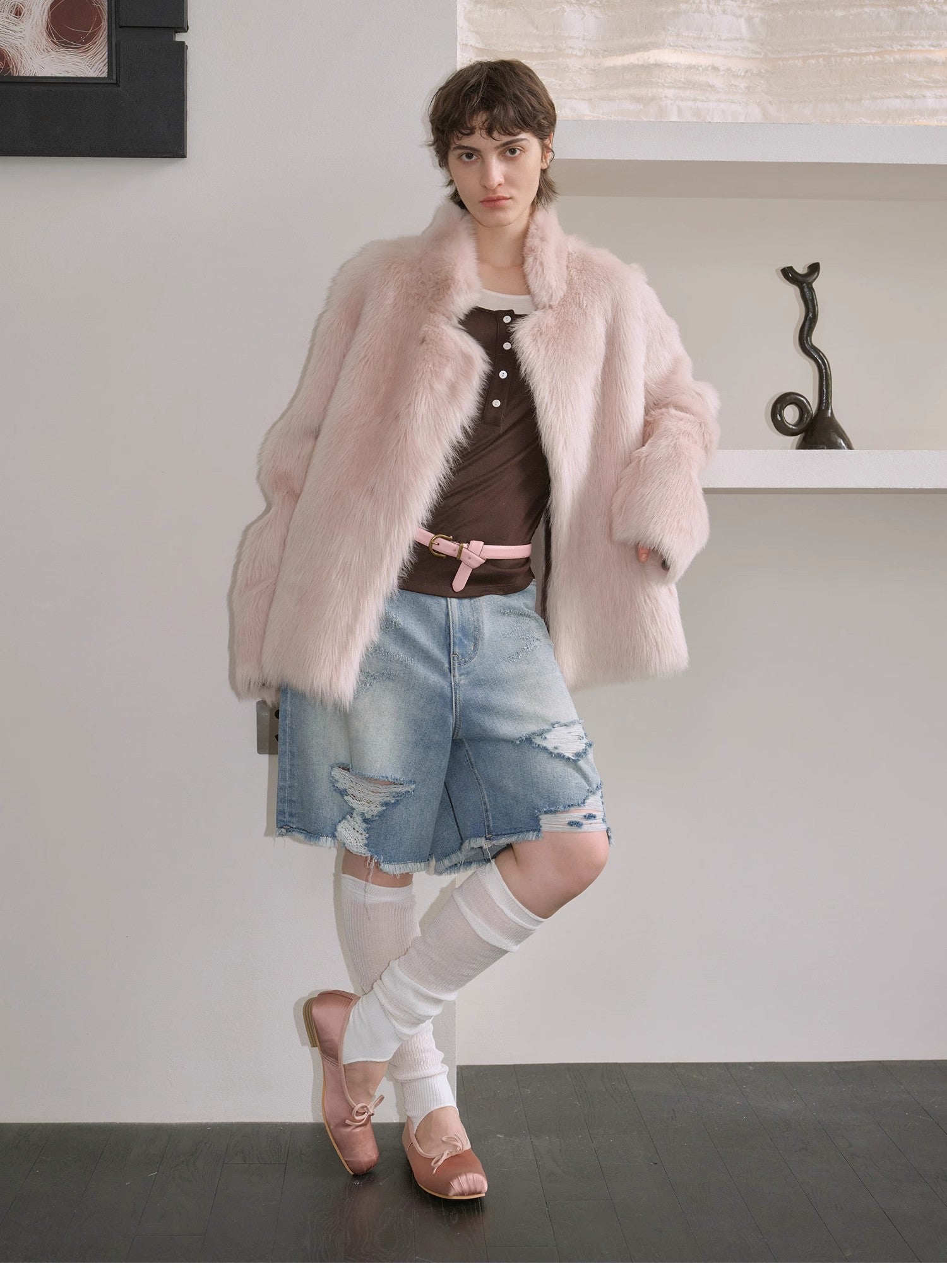 "Heartbeat Mark" Tuscany sheepskin women's short fur coat-0