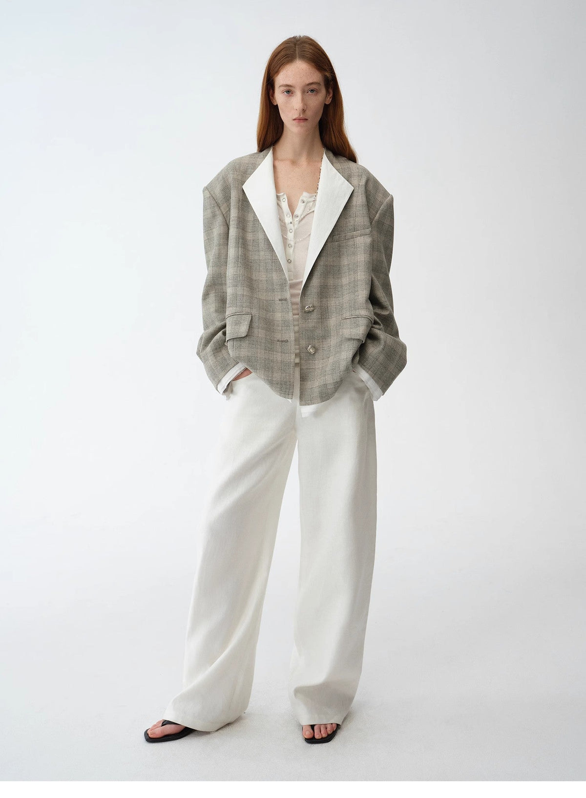 "London Diary"old money style contrasting lapel wool blazer-3