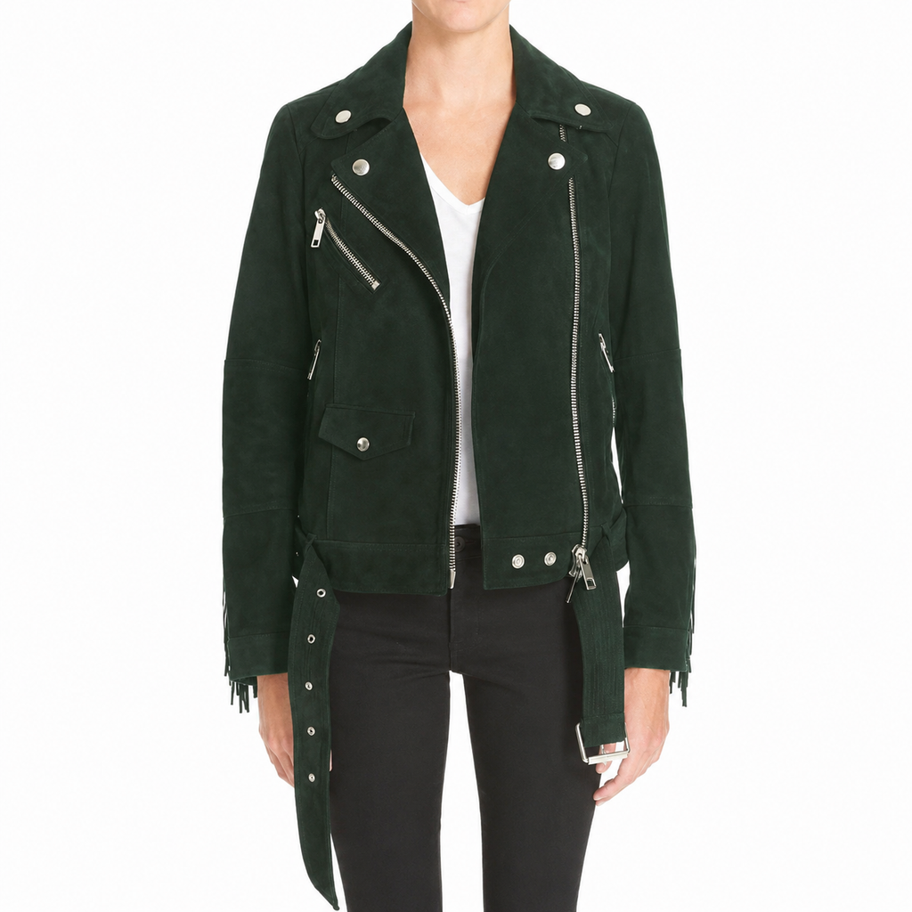 Women’s Nubuck Leather Biker Jacket-4