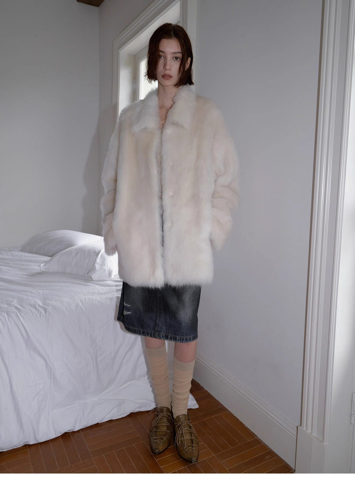 "Autumn Exclusive" Imported Tuscan sheepskin short lapel fur coat-0