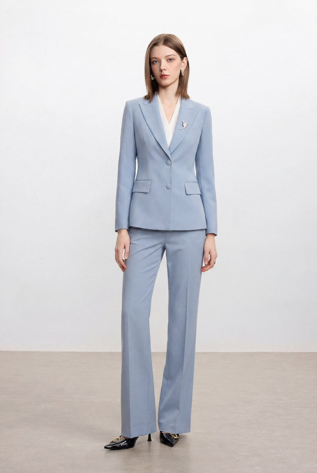 The Serene Skyline Modern Power Suit-1
