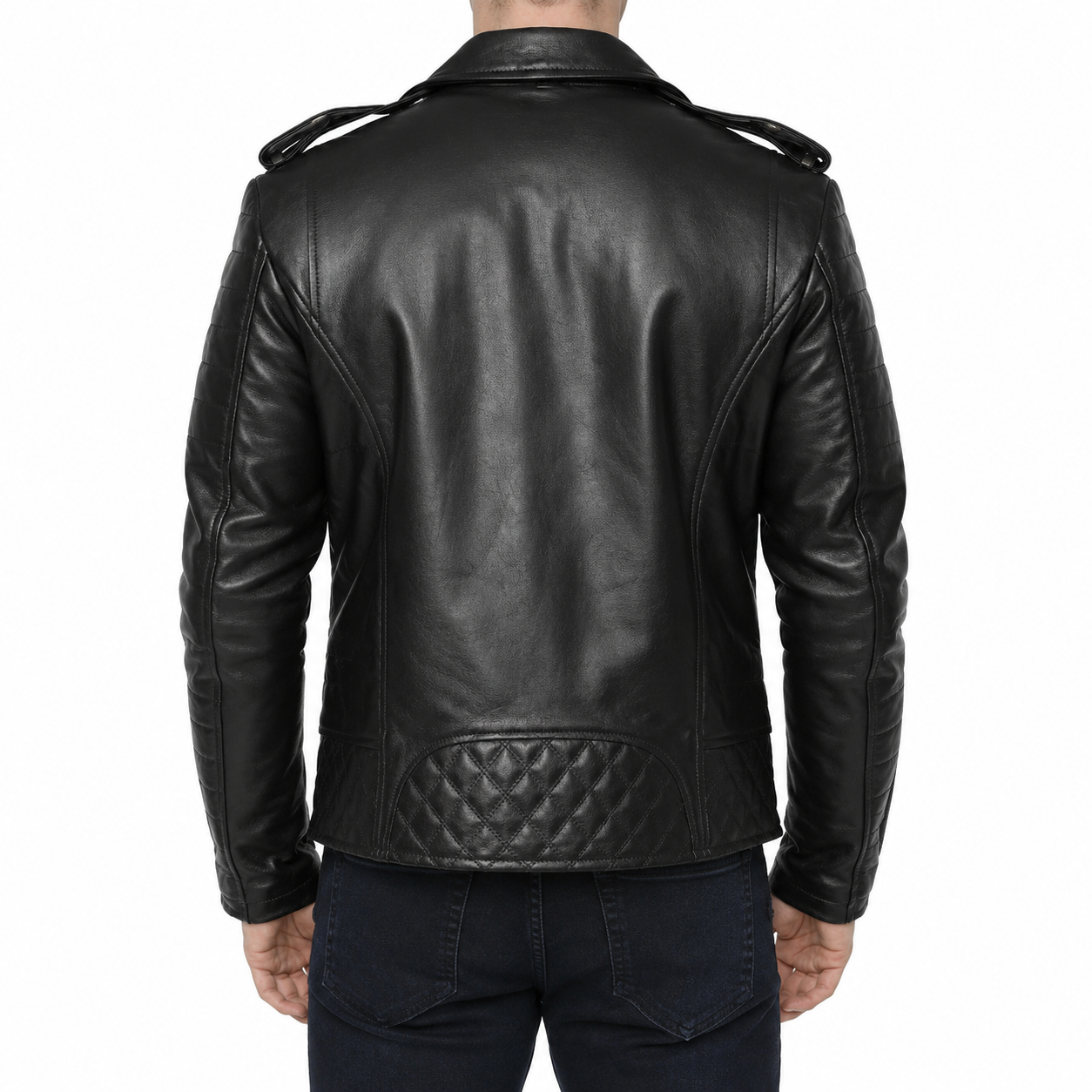 Men’s Motorcycle Fashion Leather Jacket-2