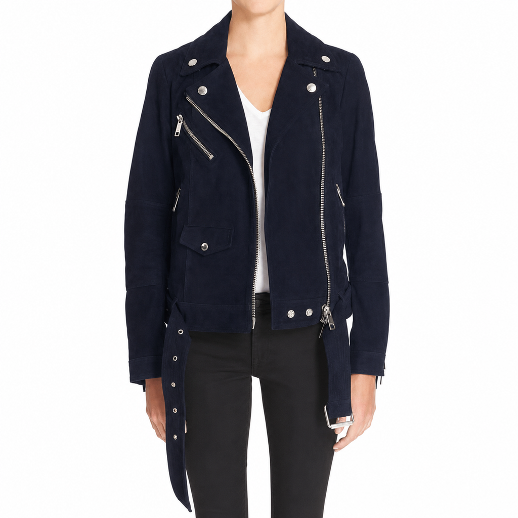 Women’s Nubuck Leather Biker Jacket-3
