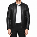 Men’s Leather Café Racer Jacket-0