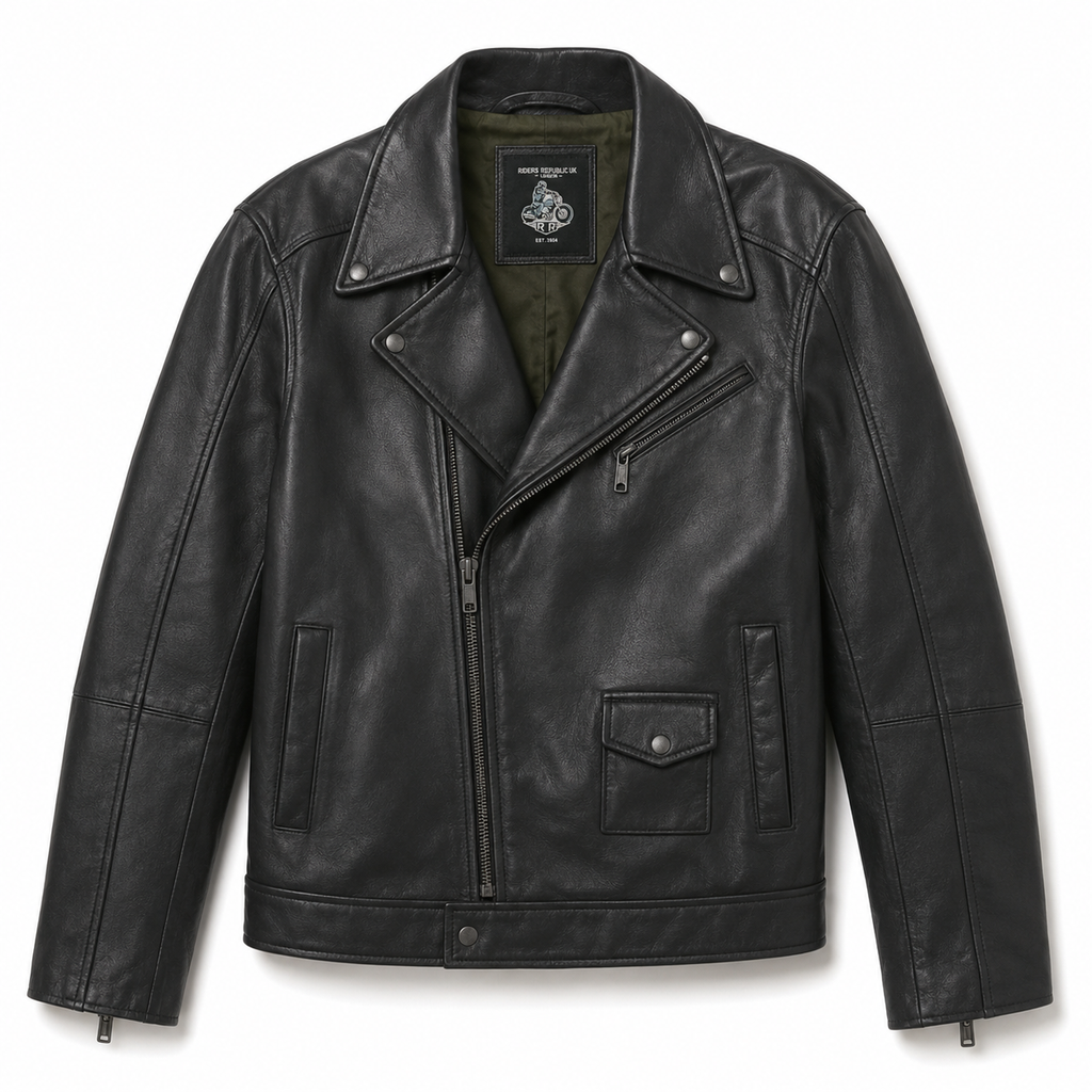 Men’s Classic Carve Leather Biker Jacket-0