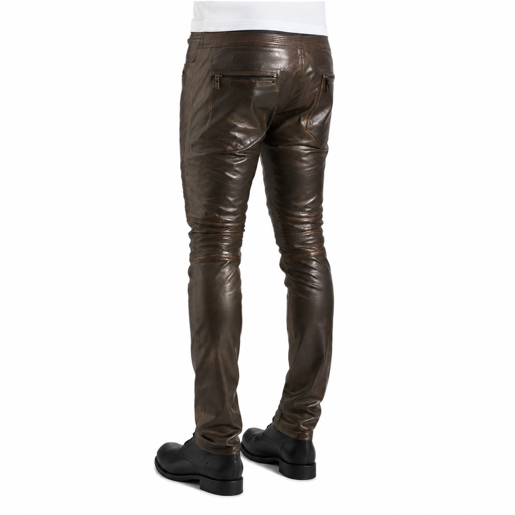 Men’s Rogue Dark Brown Leather Pants-3