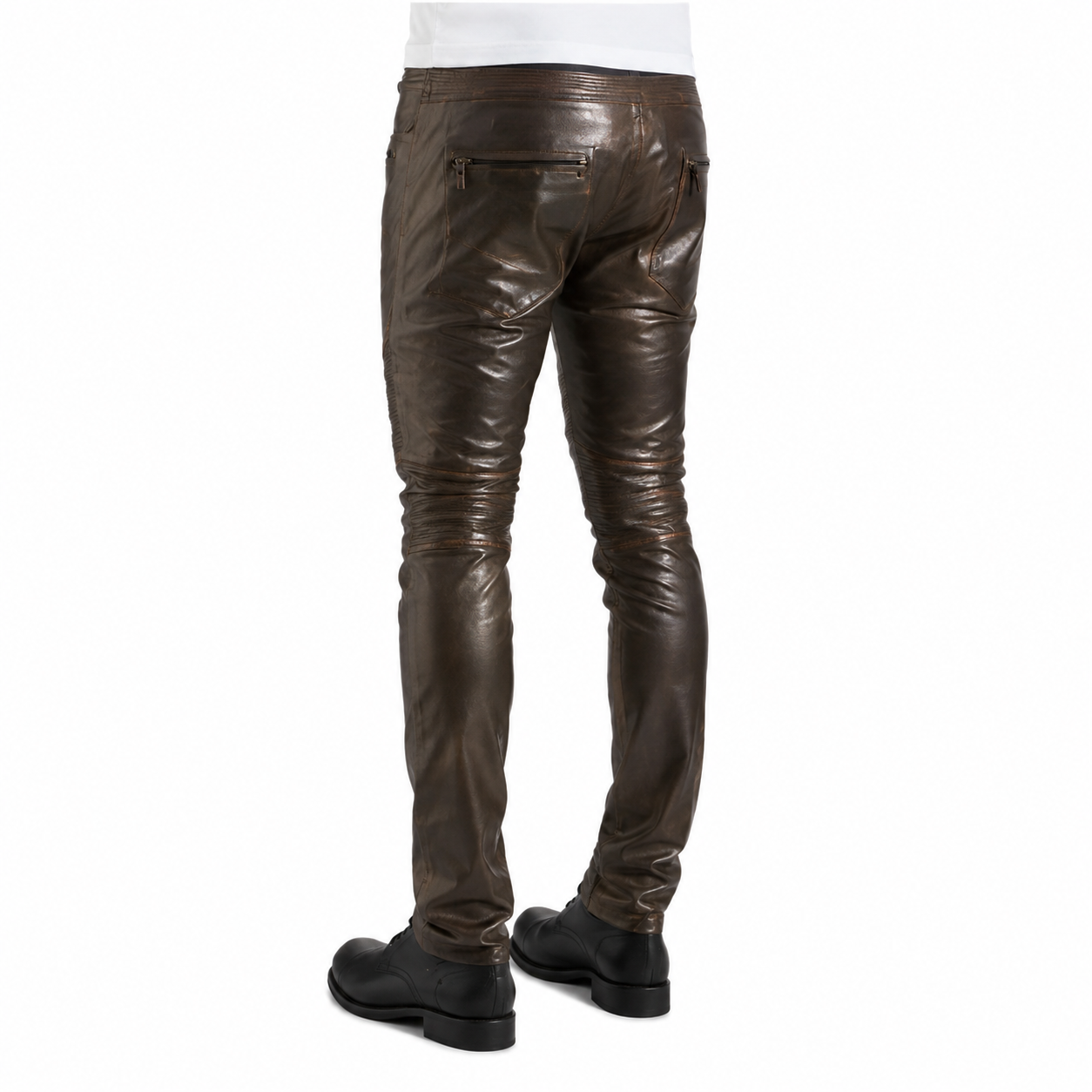 Men’s Rogue Dark Brown Leather Pants-3