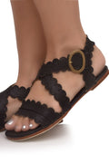 Mermaid Scalloped Flat Sandals-1