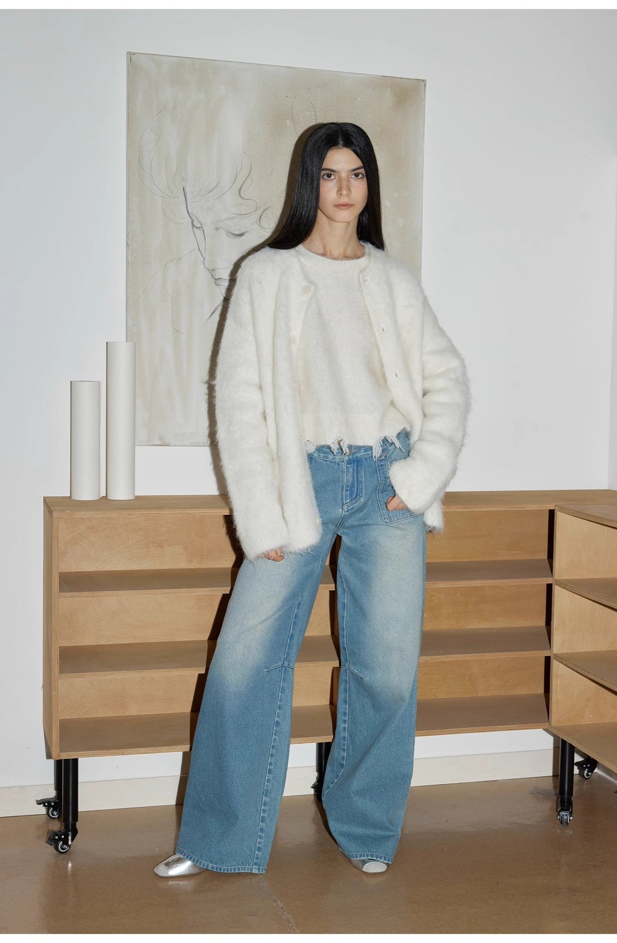 Cube Street Vintage Washed Cotton Low Rise Straight Jeans-3