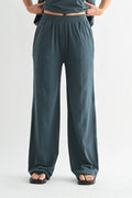 Coastal Drift Pima Cotton Pant Set in Slate Teal — oversized for ultimate comfort-0
