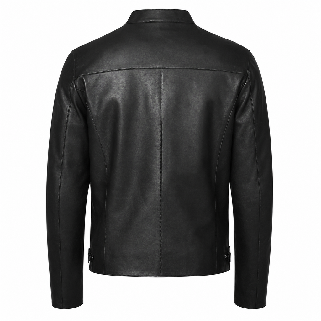 Men’s Leather Café Racer Jacket-4
