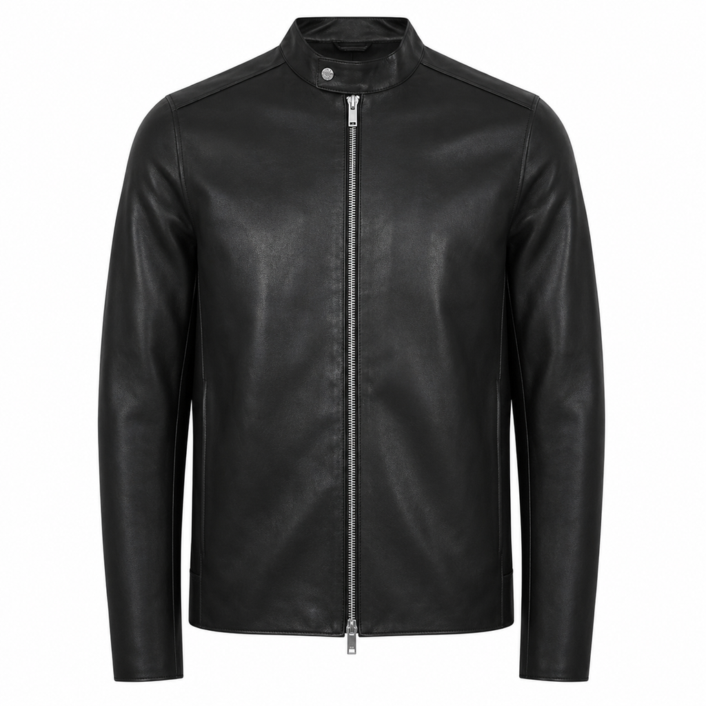 Men’s Leather Café Racer Jacket-1