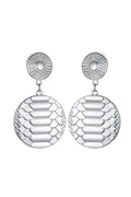 Silver Tone Snake Print Earrings-0