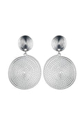 Silver Rope Circle Earrings-0