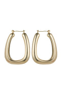 Gold Tone Diagonal Hoop Earrings-0
