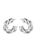 Silver Tone Twisted Earrings-0