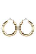 Gold Tone Chunky Hoop Earrings-0