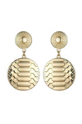Gold Tone Snake Print Earrings-0